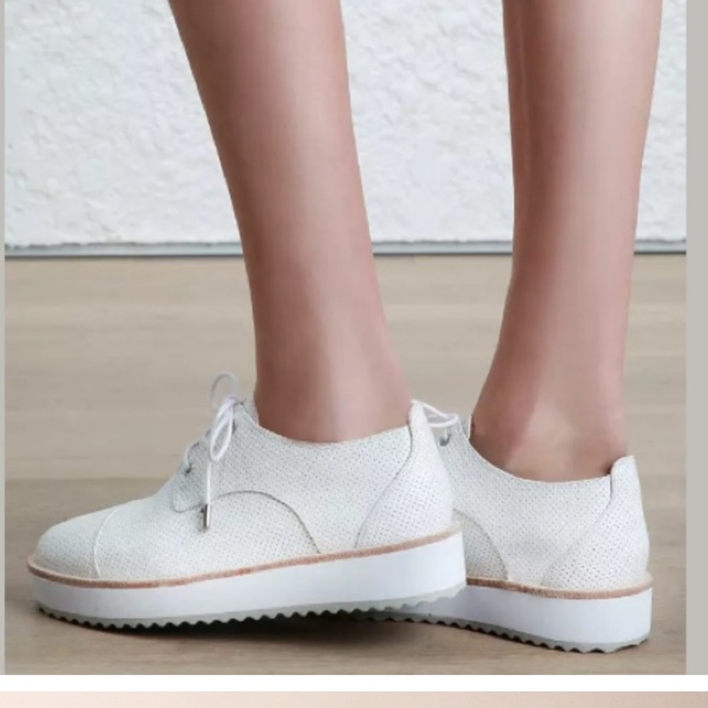 Zimmerman White Leather Oxford Flatforma